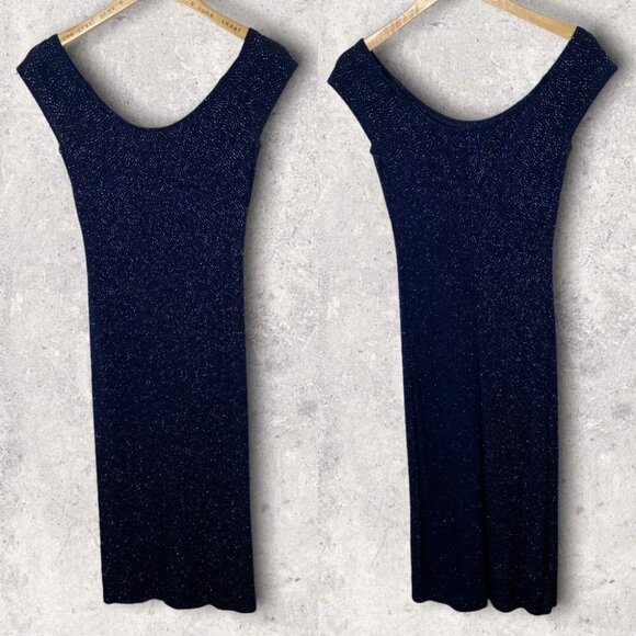 Vintage Gunne Sax Jessica McClintock Sequin Maxi Dress Blue Size Small 1980s S - Picture 1 of 9